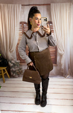 Charger l'image dans la galerie, Jupe short velours chocolat MÉLISSA (36 au 48)