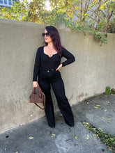 Charger l&#39;image dans la galerie, Jean Wide leg noir SORAYA (34 au 44)