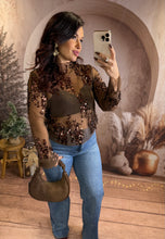 Charger l&#39;image dans la galerie, Top transparent à sequins chocolat GRACE (34 au 40)