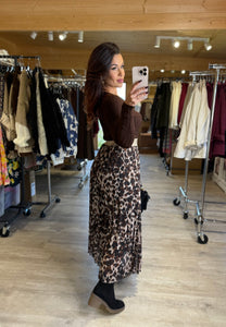 Jupe plissée choco Karina ( 34 au 46 )