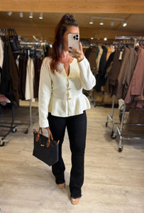 Gilet écru peplum MEGANE (34 au 40)