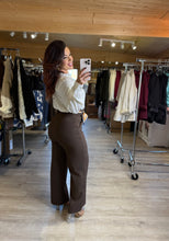 Charger l&#39;image dans la galerie, Pantalon chocolat ceinturé foulard ISABEAU (34 au 46)