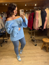 Charger l'image dans la galerie, Pull tout doux bleu LIVIA (38 au 48)