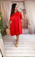 Charger l'image dans la galerie, Robe chemise corail coupe droite MARGUERITE (40 au 48)