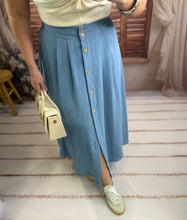 Charger l'image dans la galerie, Jupe longue bleu couleur jeans MADELEINE (36 au 48)