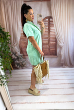 Charger l'image dans la galerie, Robe courte en jeans vert mint BRAZIL (34 au 48)