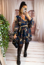 Charger l'image dans la galerie, Robe courte fleuri bleu LORIE (36 au 42)