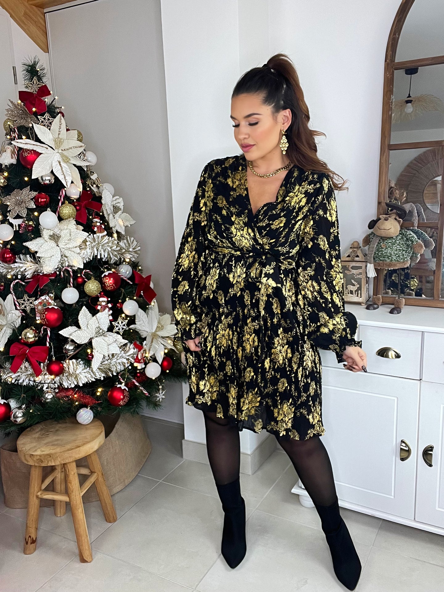 Robe noir gold améthys ( 38 au 52 )⭐️