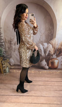 Charger l'image dans la galerie, Robe coupe droite sequins champagne JASMINE (36 au 48 )