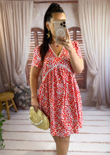 Charger l'image dans la galerie, Robe fleuri rouge ZÉLIE (36 au 50)