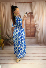 Charger l'image dans la galerie, Robe motif bleu Lora  (36 au 50)