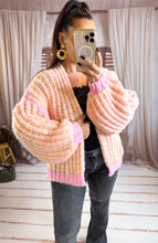 Charger l'image dans la galerie, Gilet tout doux rose/jaune ESTHER (36 au 44)