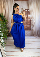 Charger l'image dans la galerie, Ensemble top + jupe bleu électrique KLARA (36 au 44)