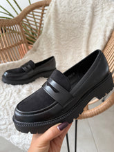 Charger l&#39;image dans la galerie, Mocassins noir bi matière LIAM