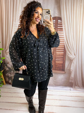 Charger l'image dans la galerie, Blouse coeur noir MURIEL (38 au 48)
