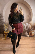 Charger l&#39;image dans la galerie, Top noir motif velours JADE (36 au 48)⭐️