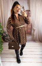 Charger l'image dans la galerie, Robe chemise chocolat à pois CLÉMENTINE (36 au 48)