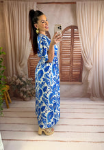 Charger l'image dans la galerie, Robe motif bleu Lora  (36 au 50)