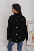 Charger l&#39;image dans la galerie, Chemise effet velours coeur noir CENDY (36 au 42)