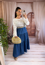 Charger l'image dans la galerie, Jupe longue couleur jeans GAIA (36 au 48)