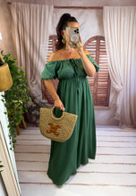 Charger l'image dans la galerie, Robe uni col bardot kaki LUCIA (36 au 44)