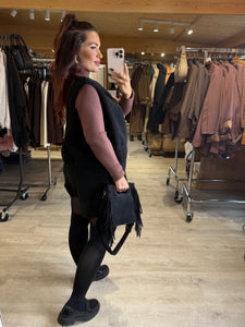 Gilet sans manches moumoute noir DITA  (36 au 48)