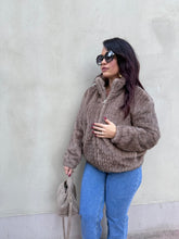 Charger l&#39;image dans la galerie, Manteau marron clair fourrure synthétique THAIS (36 au 42 )