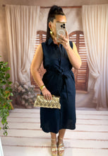 Charger l'image dans la galerie, Robe chemise mi longue bleu marine ( 36 au 48)