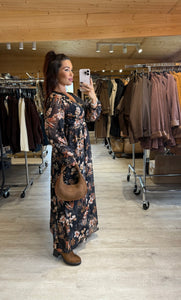Robe longue motif à fleurs ÉRINE (40 au 48)