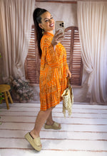 Charger l'image dans la galerie, Robe loose motif bandana orange HELENA (36 au 46)