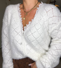 Charger l&#39;image dans la galerie, Gilet doudou dentelle blanc CELLA (36 au 44 )