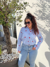 Charger l'image dans la galerie, Chemise rayé bleu fraise DAMI (34 au 48)