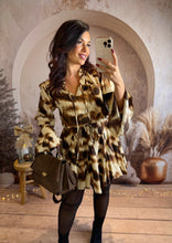 Charger l&#39;image dans la galerie, Robe patineuse chocolat/beige AMBRE (34 au 42)⭐️