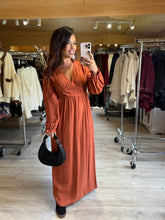 Charger l&#39;image dans la galerie, Robe longue terracotta CINTHIA  (L au 4XL)