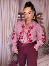 Charger l'image dans la galerie, Chemise motif rouge/bordeaux ISÉE (34 au 46)