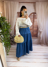Charger l'image dans la galerie, Jupe longue couleur jeans GAIA (36 au 48)