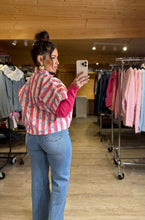 Charger l'image dans la galerie, Veste manches courtes rayée rose PAISLEY (34 au 38)