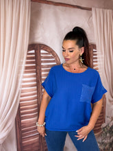 Charger l'image dans la galerie, TEE shirt poche crochet bleu LYSE (38 au 46)