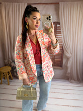 Charger l'image dans la galerie, Veste Blazer fleuri terracota TILIA (34 au 52)