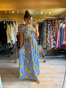 Ensemble rayé bleu citron ( 34 au 46 )