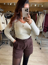 Charger l&#39;image dans la galerie, Pull côtelé beige MAISSANE (taille unique 34 au 42)