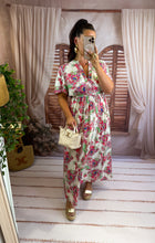 Charger l'image dans la galerie, Robe blanc motif fleuri rose team petite TALI (40 au 48)