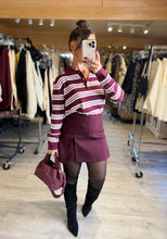 Charger l&#39;image dans la galerie, Polo rayé bordeaux LIO (34 au 40)