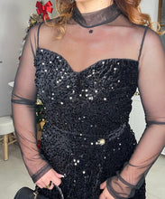 Charger l&#39;image dans la galerie, Top sequins noir bustier