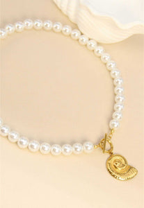 Collier Perle & Coquillage en Acier Inoxydable : Élégance Marine et Chic ☀️