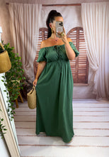 Charger l'image dans la galerie, Robe uni col bardot kaki LUCIA (36 au 44)