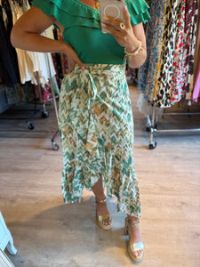 Jupe style portefeuille Baila verte ( 34 au 48 )
