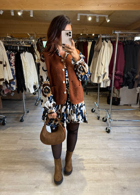Gilet sans manches moumoute rouille DITA (36 au 48)