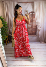Charger l'image dans la galerie, Robe bretelles motif rouge et blanc ELIA (38 au 48)