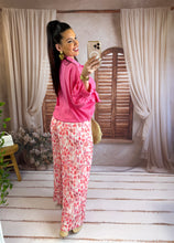 Charger l'image dans la galerie, Pantalon plissé motif rose CLEO (34 au 48)